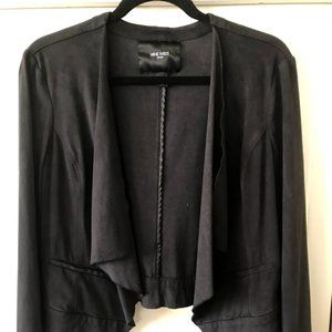 Nine West Faux Suede Drape Front Jacket